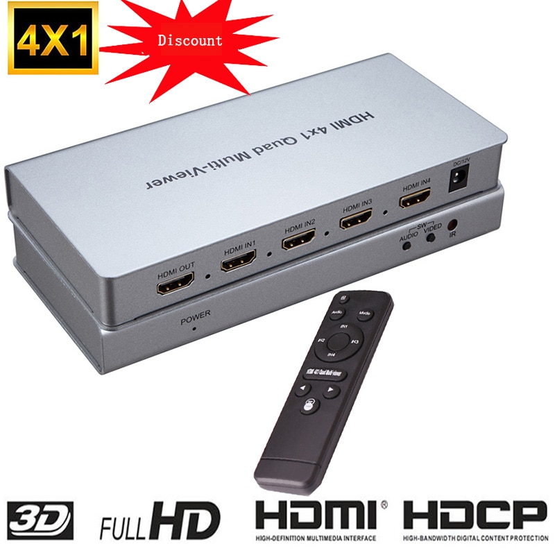 HDMI 4x1  Ƽ  HDMI ó 4 In 1 Out   1080P PIP Picture in Picture Seamless Switch 5  PC to TV